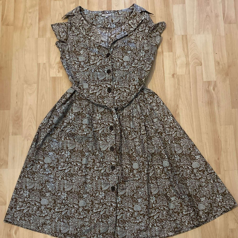 Peruvian Connection Printed Cotton Shirtdress - image 2